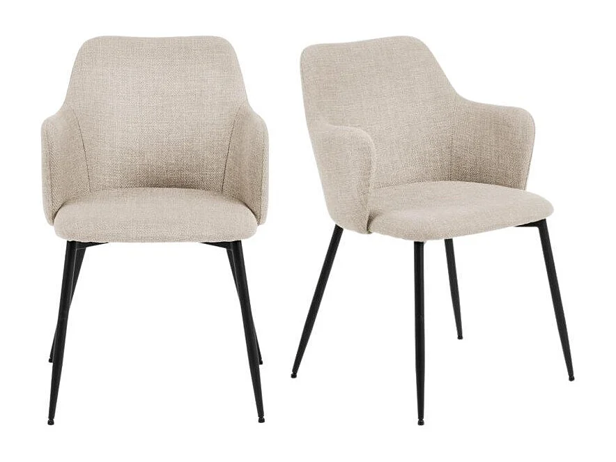 Ilora eetkamerstoel met armleuningen beige.