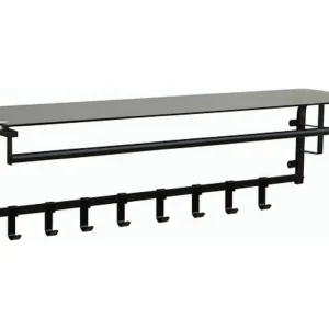 Kapstok Furnilux – Zwart glas 110x30x27 cm – 8 haken en hoedenplank Kapstok Furnilux – Zwart glas 110x30x27 cm – 8 haken en hoedenplank