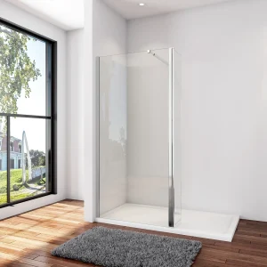 Inloopdouche-douchewand-walk in 8mm NANO EasyClean veiligheidsglas,90x200cm+40x200cm draaibaar hoekprofiel+73-120cm Stabilisatiestang,glanzend chroom profiel Inloopdouche-douchewand-walk in 8mm NANO EasyClean veiligheidsglas,90x200cm+40x200cm draaibaar hoekprofiel+73-120cm Stabilisatiestang,glanzend chroom profiel