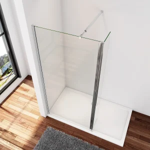 Inloopdouche-douchewand-walk in 10mm NANO EasyClean veiligheidsglas,100x200cm+30x200cm draaibaar hoekprofiel 73-120cm Stabilisatiestang,glanzend chroom profiel Inloopdouche-douchewand-walk in 10mm NANO EasyClean veiligheidsglas,100x200cm+30x200cm draaibaar hoekprofiel 73-120cm Stabilisatiestang,glanzend chroom profiel