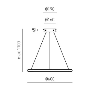 Suspension LED Iole S1 28W dimmable – Lustre avec anneau moderne en or brossé, lumière chaude 3000K Suspension LED Iole S1 28W dimmable – Lustre avec anneau moderne en or brossé, lumière chaude 3000K