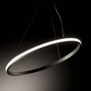 Suspension LED Iole S1 28W dimmable – Lustre avec anneau moderne en titane, lumière chaude 3000K Suspension LED Iole S1 28W dimmable – Lustre avec anneau moderne en titane, lumière chaude 3000K
