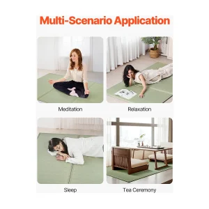 Japans Tatami SucceBuy Opvouwbaar Japans Tatami Tapijt King Size Antislip Matras van Igusa Gras