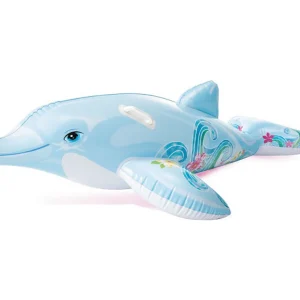 INTEX Opblaasbare Dolfijn Ride-On 175cm Blauw/Grijs met 2 Handvatten voor Kinderen vanaf 3 Jaar INTEX Opblaasbare Dolfijn Ride-On 175cm Blauw/Grijs met 2 Handvatten voor Kinderen vanaf 3 Jaar