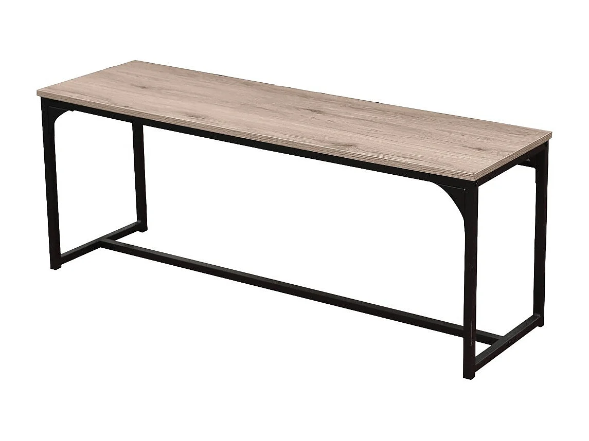 Houten bank met zwarte metalen structuur uit de RANONG-collectie - Afmetingen 120x46x35 cm