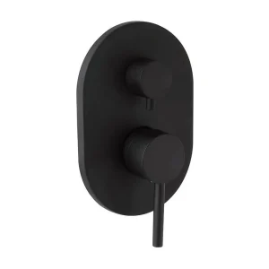 Inbouw douchemengkraan "Theris" met omstelling in zwart messing met matte afwerking Inbouw douchemengkraan "Theris" met omstelling in zwart messing met matte afwerking