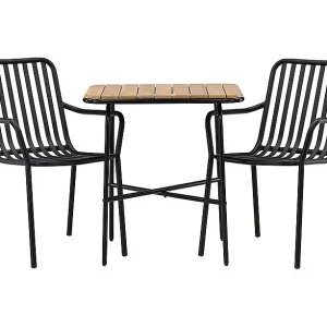 Holmbeck tuinmeubelset tafel 88x70cm natuur, 2 stoelen zwart. Holmbeck tuinmeubelset tafel 88x70cm natuur, 2 stoelen zwart.