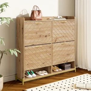 Houten schoenenkast met 4 deuren, MDF, (108,5x24x100 cm) Houten schoenenkast met 4 deuren, MDF, (108,5x24x100 cm)