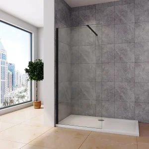 Inloopdouche-douchewand-walk in 8mm NANO EasyClean veiligheidsglas,150x200cm+N-vorm: 140 Stabilisatiestang,mat zwart aluminium profiel. Inloopdouche-douchewand-walk in 8mm NANO EasyClean veiligheidsglas,150x200cm+N-vorm: 140 Stabilisatiestang,mat zwart aluminium profiel.