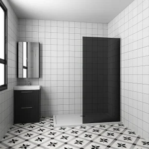 Inloopdouche met zwarte beschermfolie,80x200cm hoog,8mm EasyClean veiligheidsglas,glanzend chroom profiel Inloopdouche met zwarte beschermfolie,80x200cm hoog,8mm EasyClean veiligheidsglas,glanzend chroom profiel