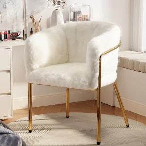 Individuele eetkamerstoel in fluweel met metalen poten, beige (59,69×59,69×55,88 cm) Individuele eetkamerstoel in fluweel met metalen poten, beige (59,69×59,69×55,88 cm)