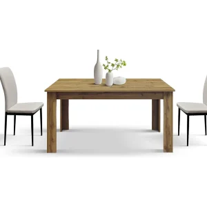 Houten tafel, afwerking rustiek eiken, uitschuifbaar 140×80 cm – 180×80 cm – ZAGABRIA Houten tafel, afwerking rustiek eiken, uitschuifbaar 140×80 cm – 180×80 cm – ZAGABRIA