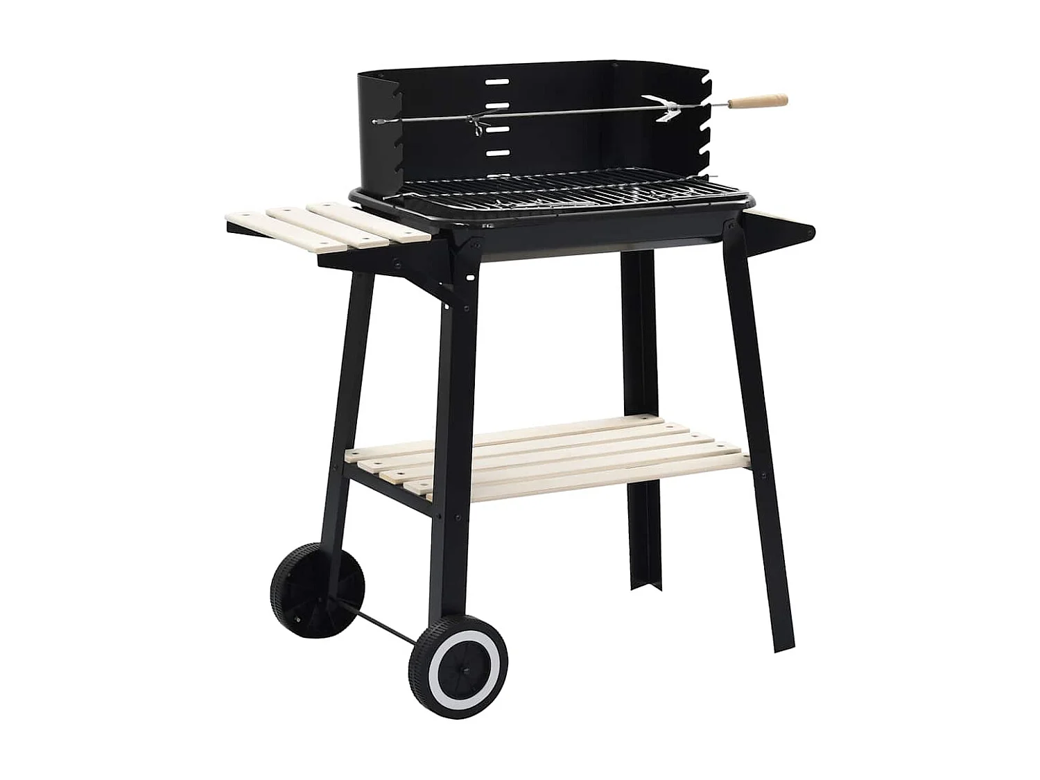 Houtskoolbarbecue staand met wieltjes
