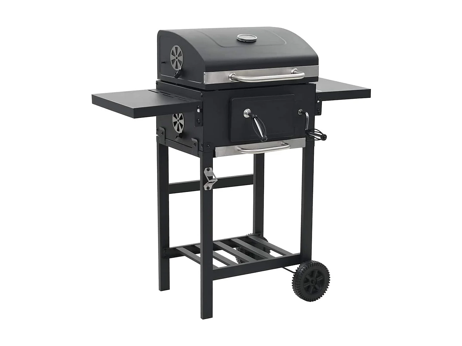 Houtskoolbarbecue met onderplank zwart