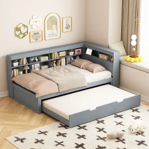 Hoogslaper 140×200 cm, 3-laags plank, bureau, kledingkast, veilige ladder, opbergruimte, metaal, zwart (252×147,5×178,5 cm)