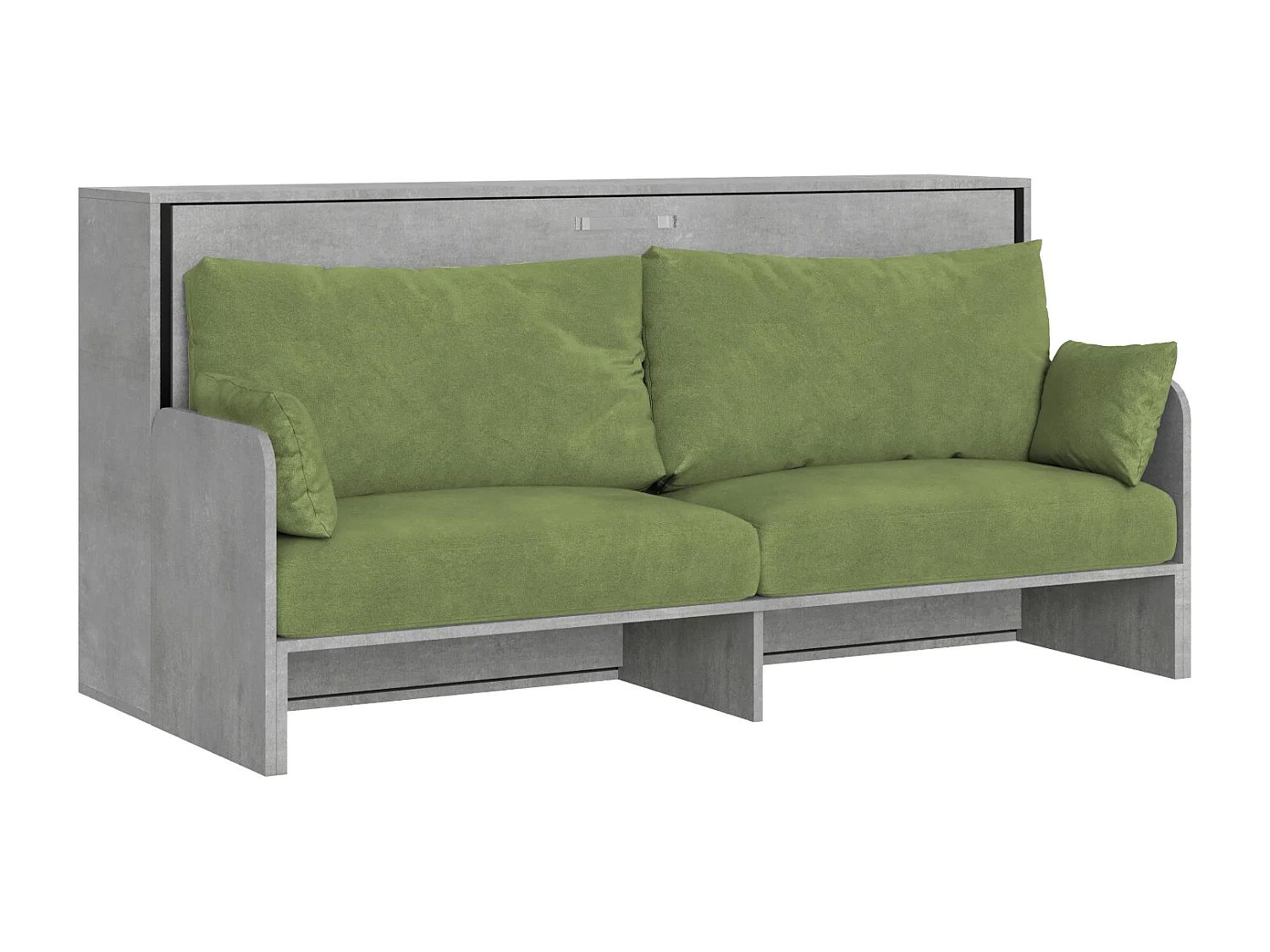 Kando enkel wandbed met bank en cementmatras, groen