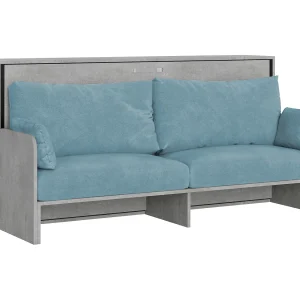 Kando enkel wandbed met betonnen bank, blauw Kando enkel wandbed met betonnen bank, blauw