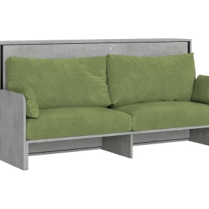 Kando enkel wandbed met betonnen bank, groen Kando enkel wandbed met betonnen bank, groen