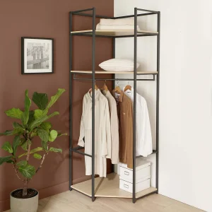 JUNE 70x200cm houten en metalen hoekkledingrek