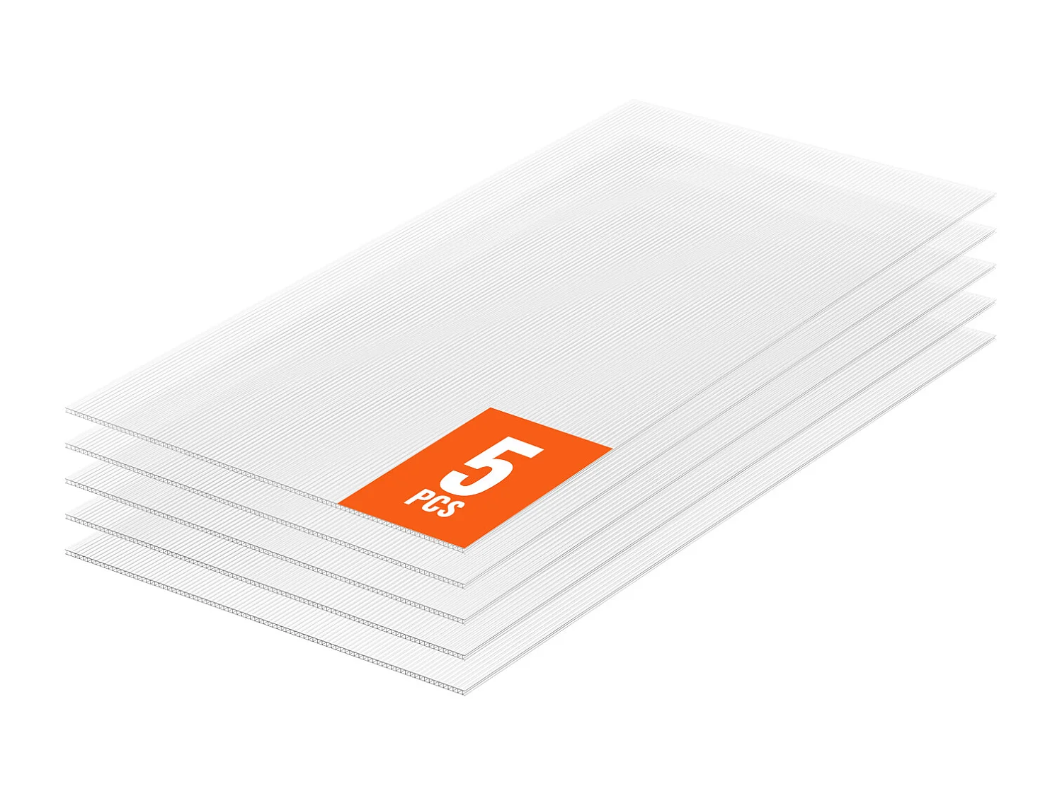Kaspanelen SucceBuy van Polycarbonaat Set van 5, 61cm X 122 cm X 0.8 cm Dakplaten