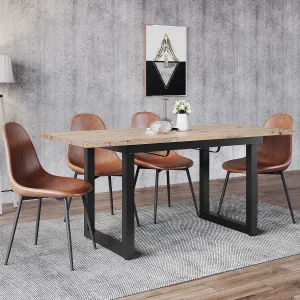 Industriële uitschuifbare tafel, MDF en metaal, 140/180x80x75 cm, modern design, zwart en natuurlijk hout (L140/180xB80xH75cm) Industriële uitschuifbare tafel, MDF en metaal, 140/180x80x75 cm, modern design, zwart en natuurlijk hout (L140/180xB80xH75cm)