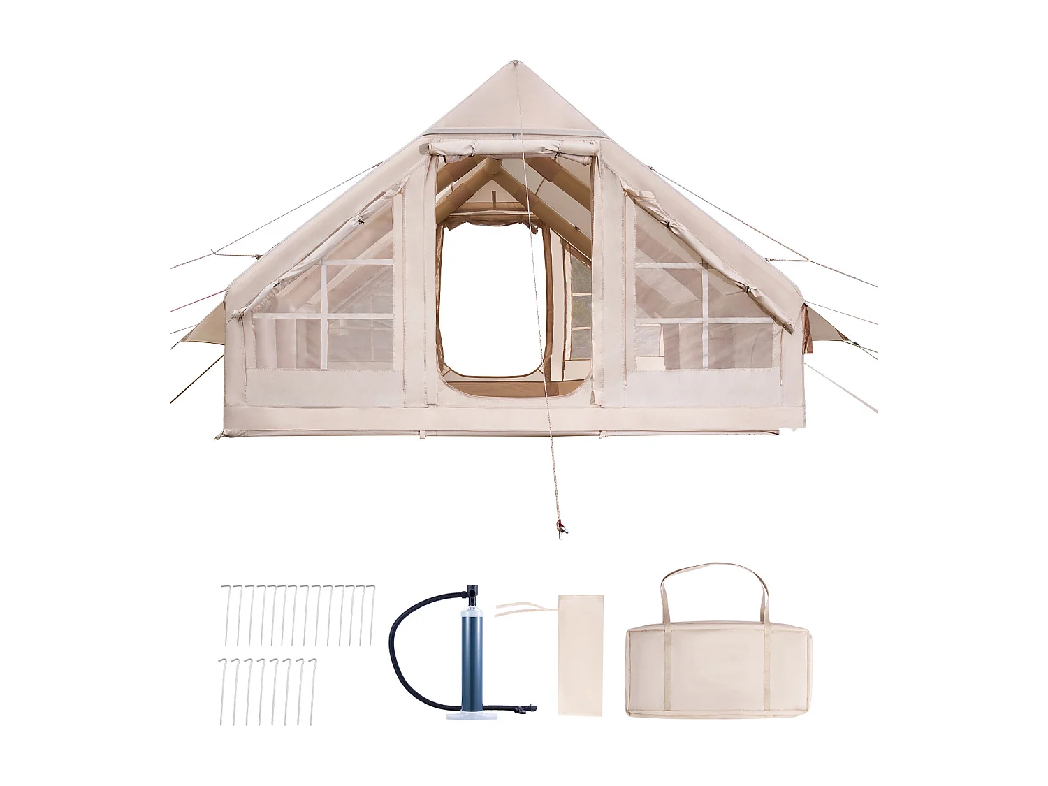 Kampeer Tent SucceBuy, Opblaasbaar voor Glamping voor 5 tot 8 Personen met Pomp