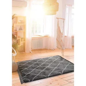 Hoogpolig tapijt – shaggy glad – grijs – 140×200 cm – SAMIRA Hoogpolig tapijt – shaggy glad – grijs – 140×200 cm – SAMIRA