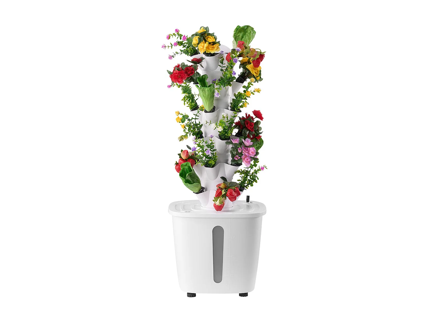 Hydrocultuursysteem SucceBuy met 30 Vertikale Torens en 6 Niveaus, Binnentuin met Waterpomp en Timer, Watercirculatiesysteem voor Kruiden, Fruit en Groenten