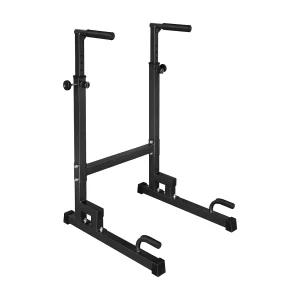 Hoogteverstelbaar dipstation, antislip dipstangen, versterkt staal, zwart (78x70x130 cm) Hoogteverstelbaar dipstation, antislip dipstangen, versterkt staal, zwart (78x70x130 cm)