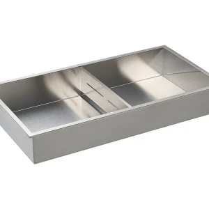 Inbouwdouchenis SucceBuy, 10,2 x 33 x 63,5 cm, Roestvrijstalen Wandnis met Twee Niveaus, Moderne Waterdichte Badkamerplank, Zilverkleurig