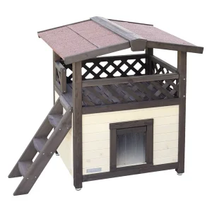 Kattenhuis DeLuxe 4-seizoenen verwarmd 88x57x77 cm donkerbruin Kattenhuis DeLuxe 4-seizoenen verwarmd 88x57x77 cm donkerbruin