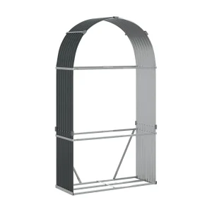 Jilles Haardhoutopslag 120x45x210 cm gegalvaniseerd staal antraciet Jilles Haardhoutopslag 120x45x210 cm gegalvaniseerd staal antraciet