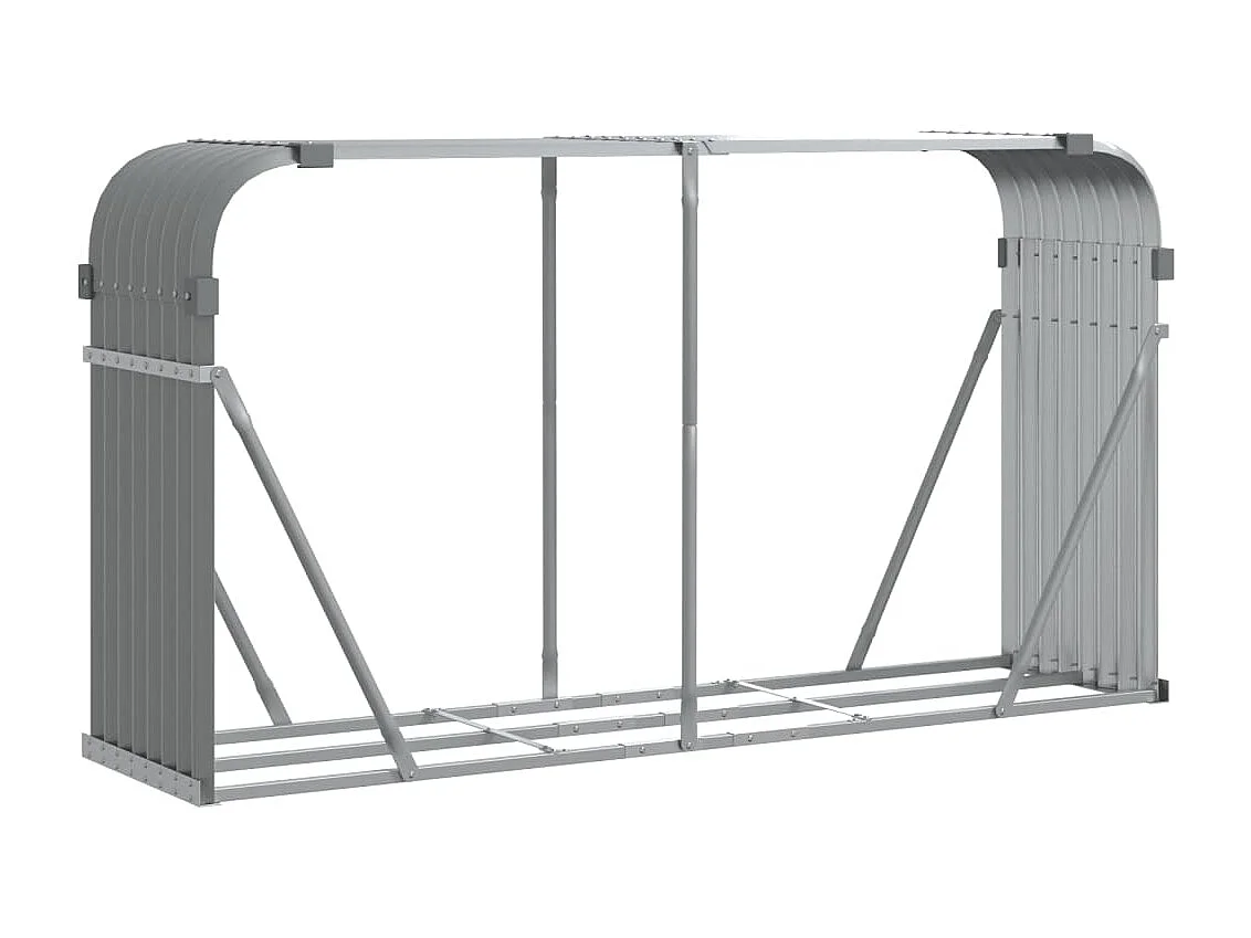 Jilles Haardhoutopslag 180x45x100 cm gegalvaniseerd staal lichtgrijs
