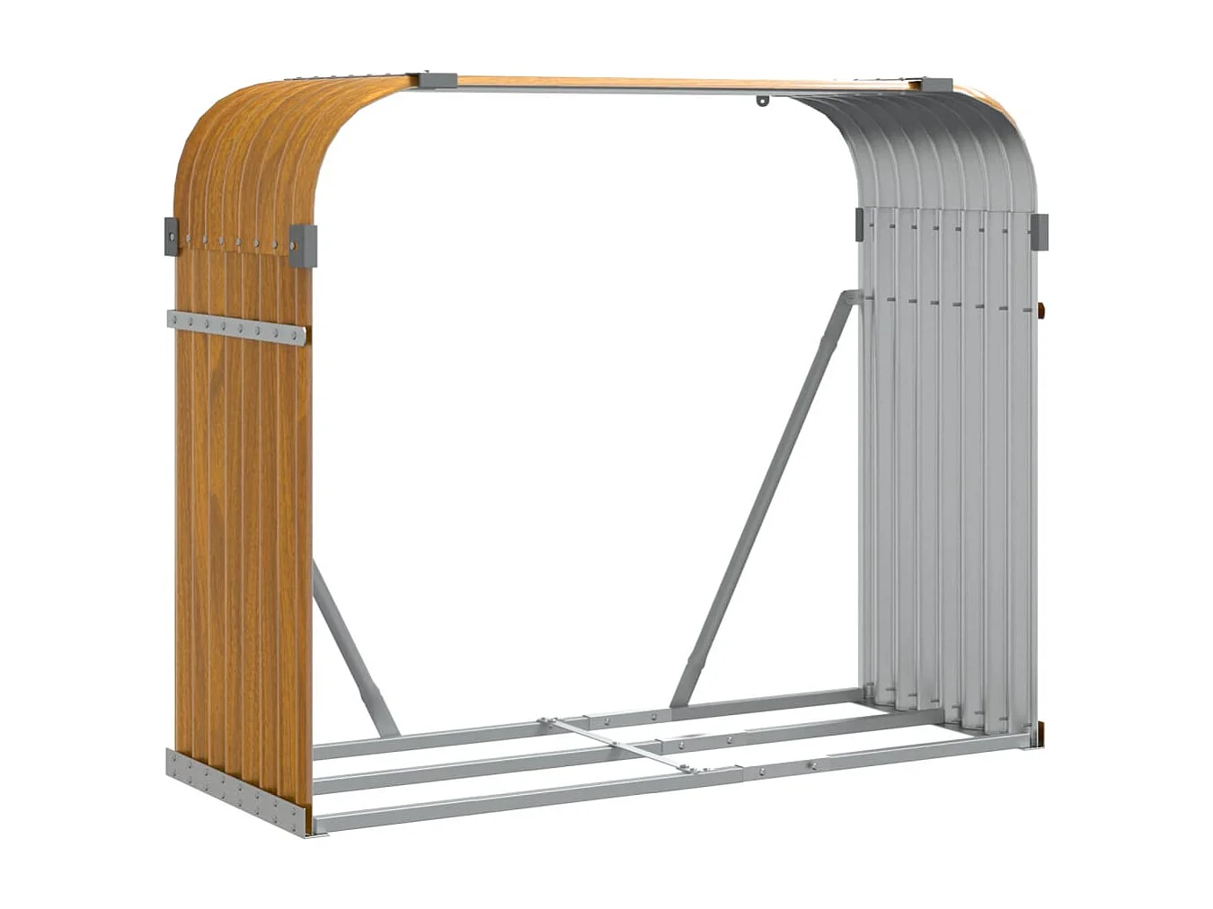 Jilles Haardhoutopslag 120x45x100 cm gegalvaniseerd staal houtlook