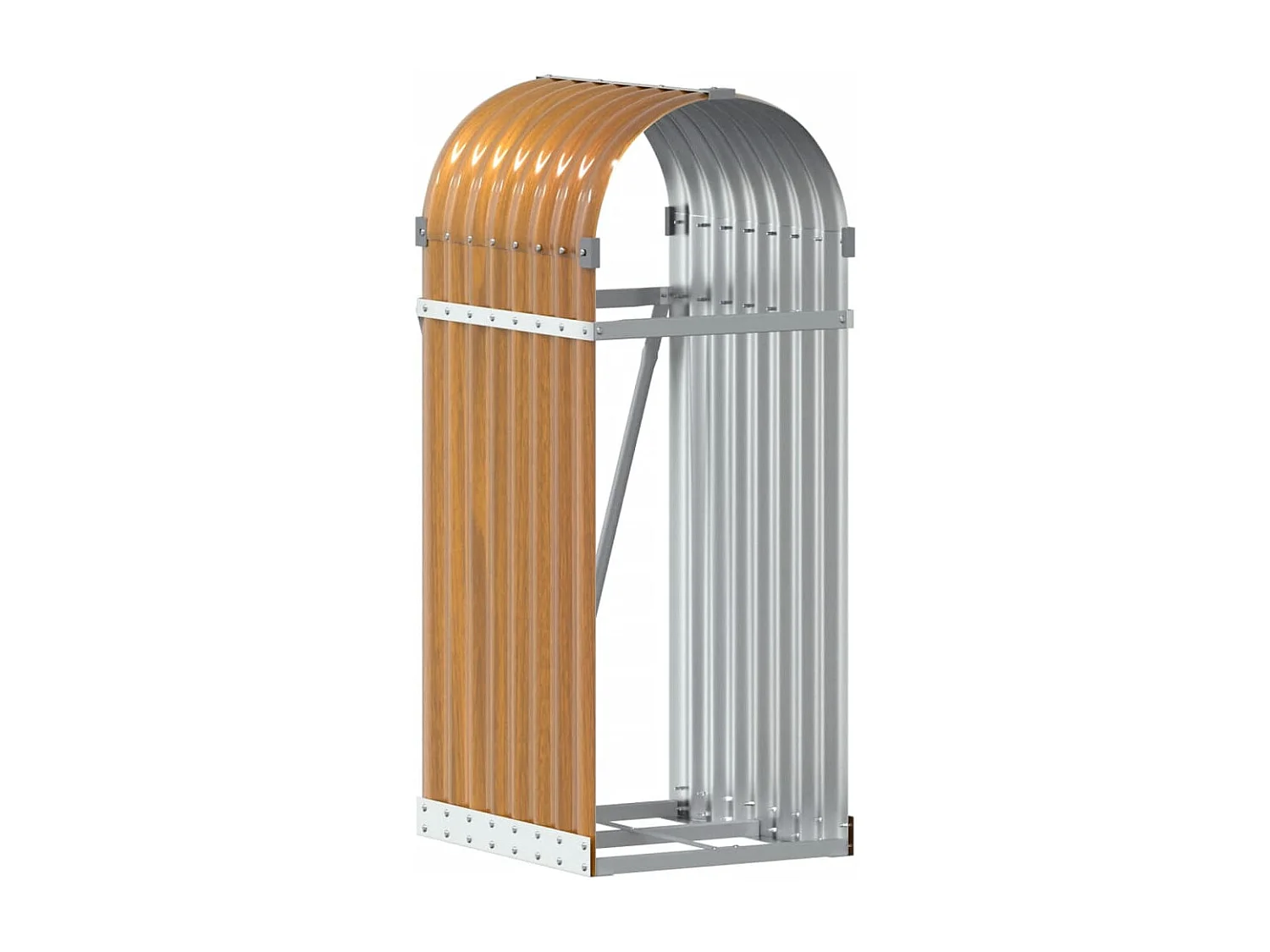 Jilles Haardhoutopslag 40x45x100 cm gegalvaniseerd staal houtlook