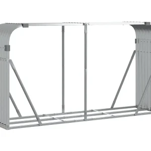 Jilles  Haardhoutopslag 180x45x100 cm gegalvaniseerd staal zilverkleur