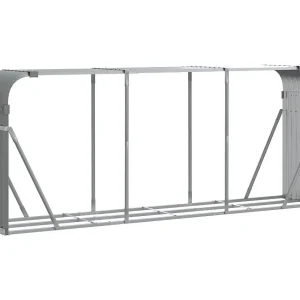 Jilles  Haardhoutopslag 234x45x100 cm gegalvaniseerd staal lichtgrijs