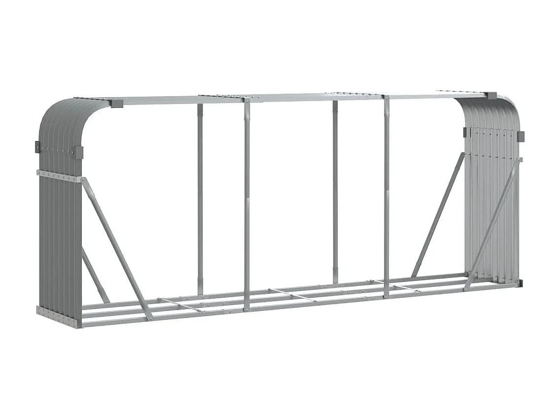 Jilles Haardhoutopslag 234x45x100 cm gegalvaniseerd staal lichtgrijs