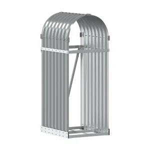 Jilles  Haardhoutopslag 40x45x100 cm gegalvaniseerd staal lichtgrijs