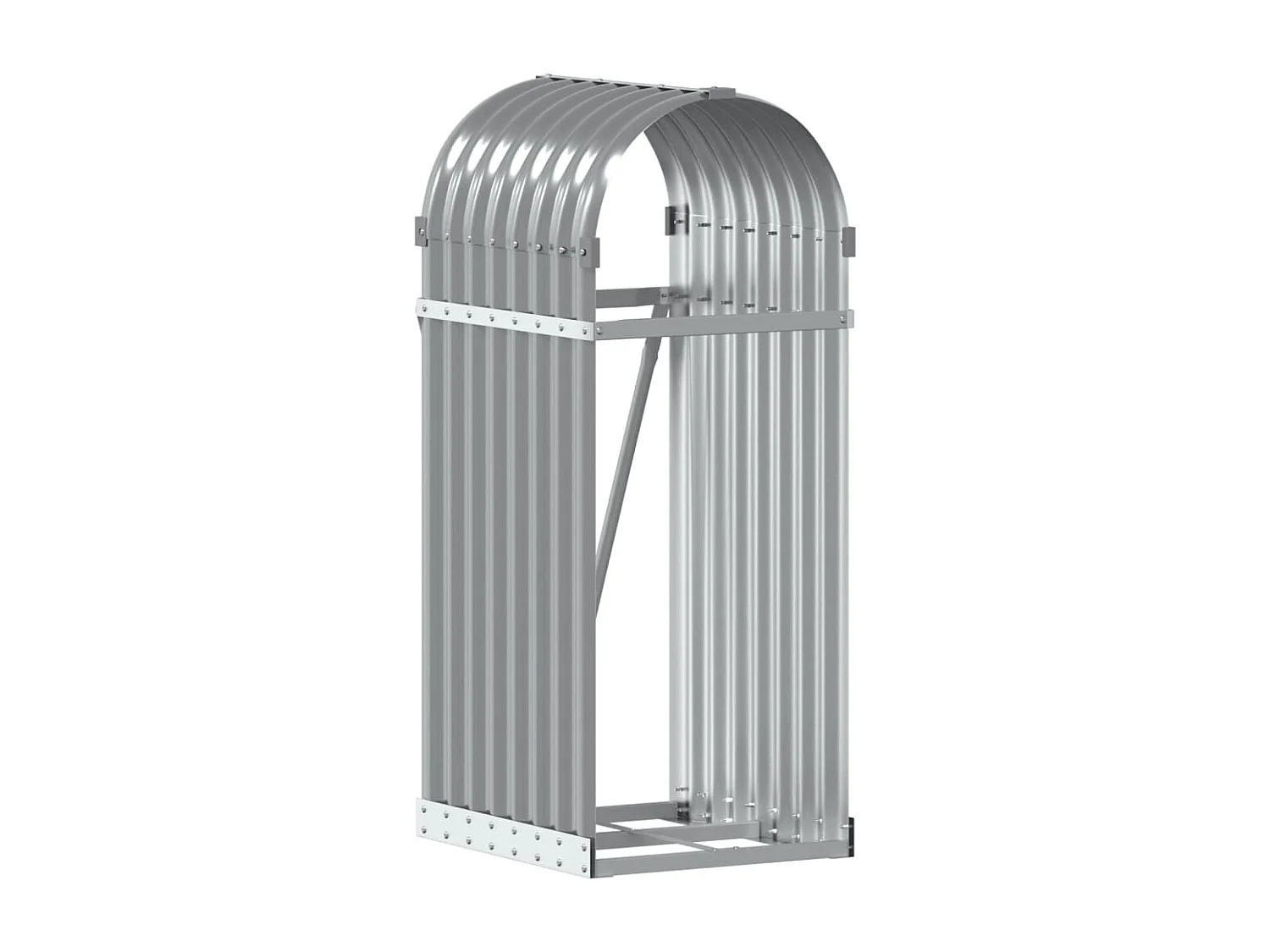 Jilles Haardhoutopslag 40x45x100 cm gegalvaniseerd staal lichtgrijs