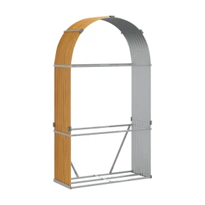 Jilles Haardhoutopslag 120x45x210 cm gegalvaniseerd staal houtlook Jilles Haardhoutopslag 120x45x210 cm gegalvaniseerd staal houtlook