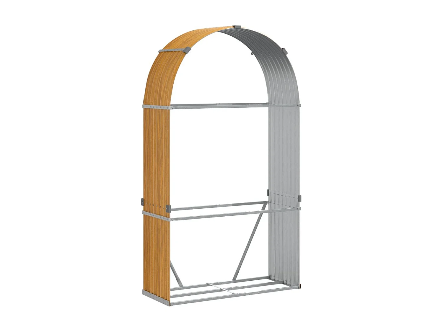 Jilles Haardhoutopslag 120x45x210 cm gegalvaniseerd staal houtlook