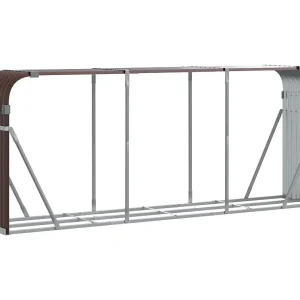Jilles  Haardhoutopslag 234x45x100 cm gegalvaniseerd staal bruin