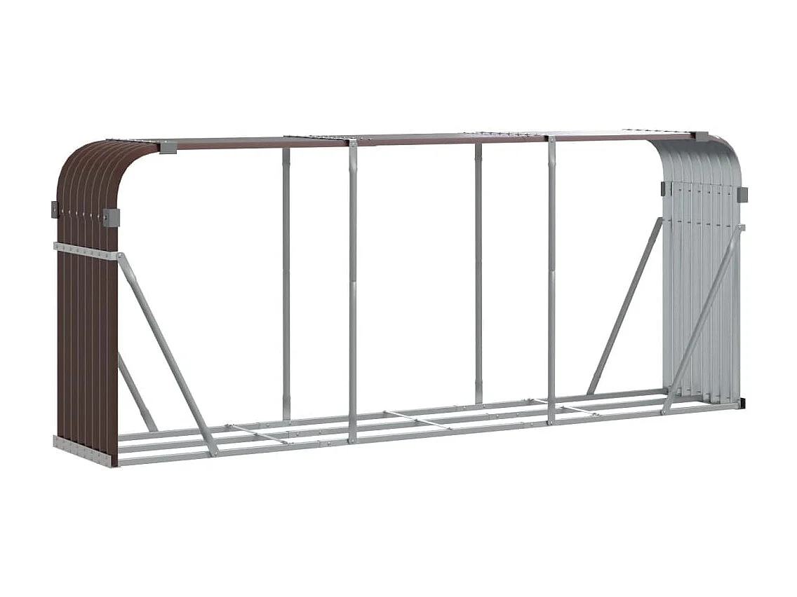 Jilles Haardhoutopslag 234x45x100 cm gegalvaniseerd staal bruin