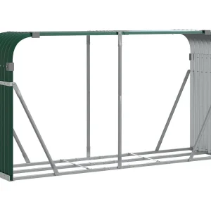 Jilles  Haardhoutopslag 234x45x100 cm gegalvaniseerd staal groen