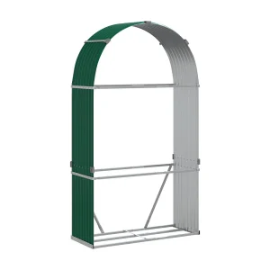Jilles Haardhoutopslag 120x45x210 cm gegalvaniseerd staal groen Jilles Haardhoutopslag 120x45x210 cm gegalvaniseerd staal groen