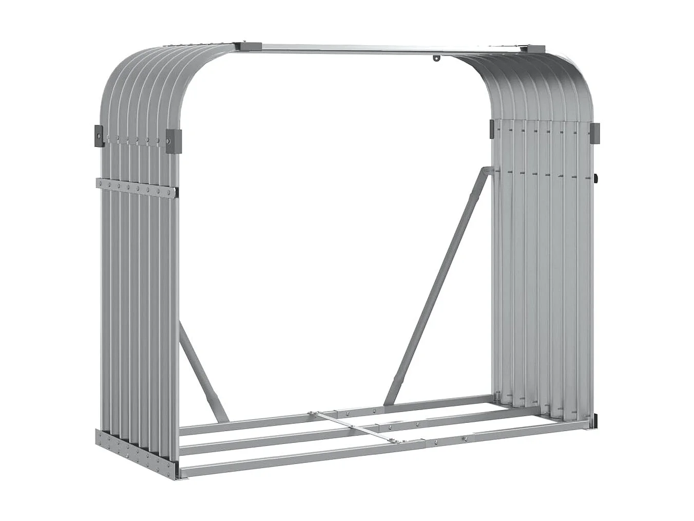 Jilles Haardhoutopslag 120x45x100 cm gegalvaniseerd staal lichtgrijs