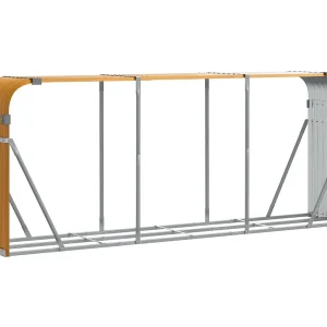Jilles  Haardhoutopslag 234x45x100 cm gegalvaniseerd staal houtlook
