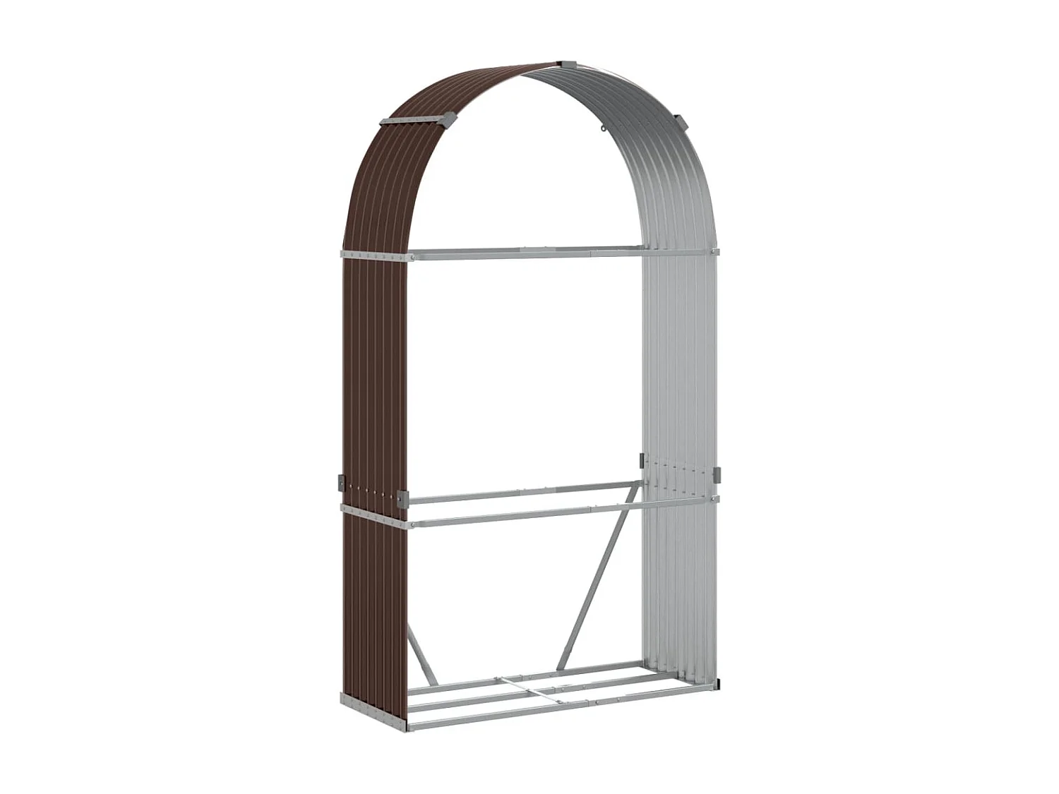 Jilles Haardhoutopslag 120x45x210 cm gegalvaniseerd staal bruin