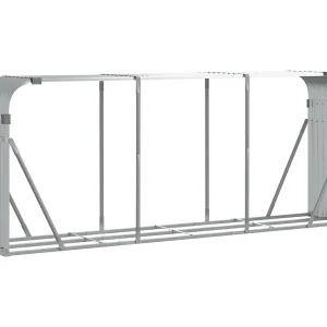 Jilles  Haardhoutopslag 234x45x100 cm gegalvaniseerd staal zilverkleur